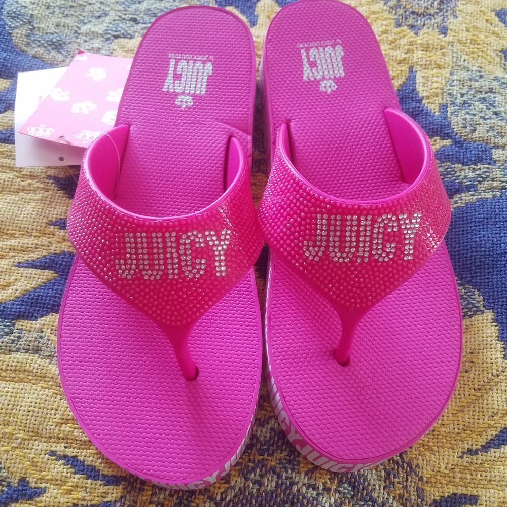 Juicy Couture Rhinestone Flip Flops - Picture 3 of 10